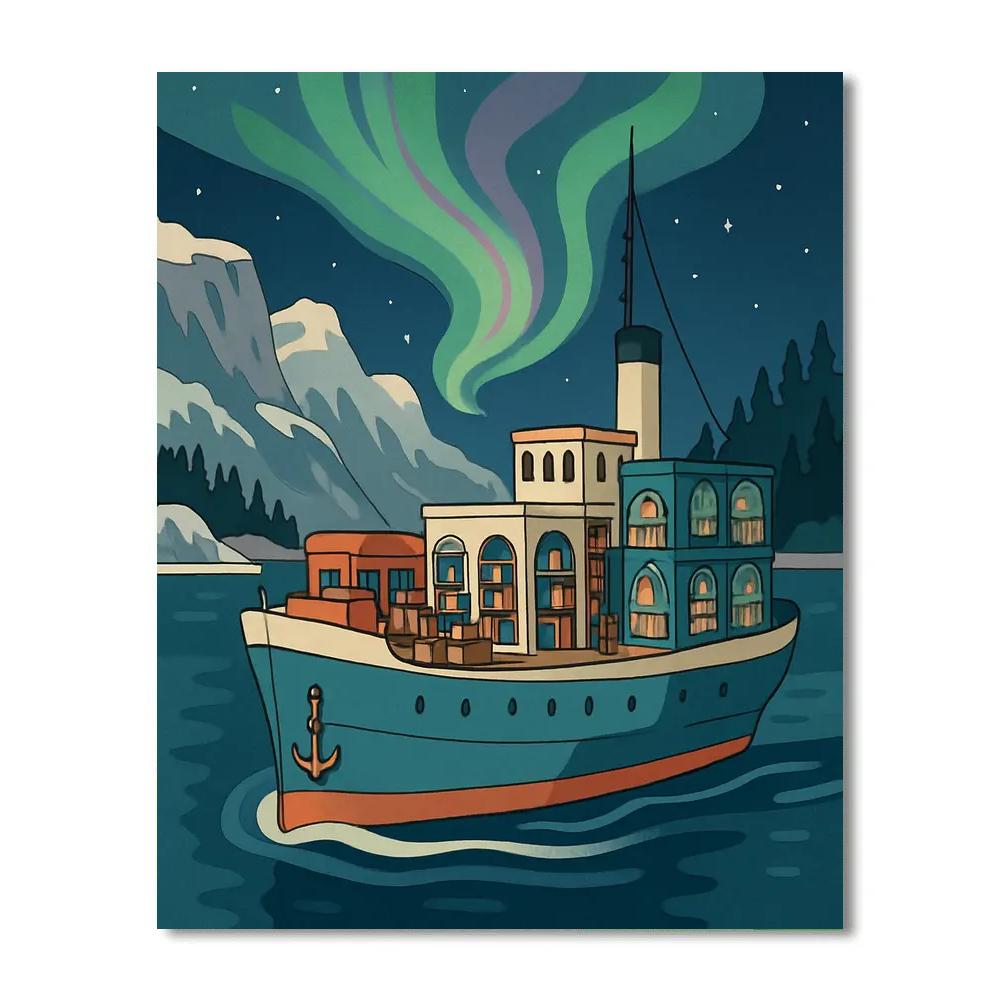 Floating Library Ship At Aurora Anchorage painting number kit