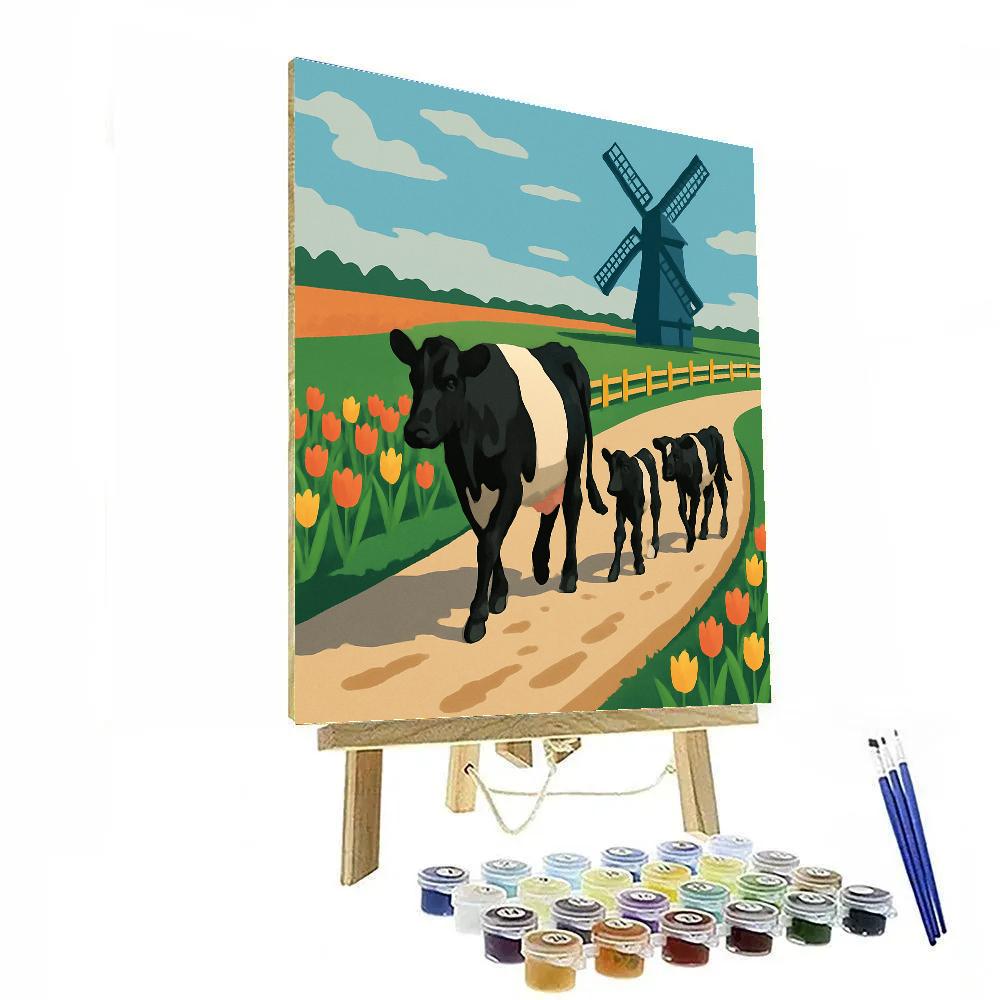 Windmill Shadow Cow Parade paint by numbers