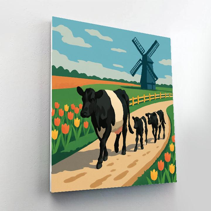 Windmill Shadow Cow Parade paint by numbers