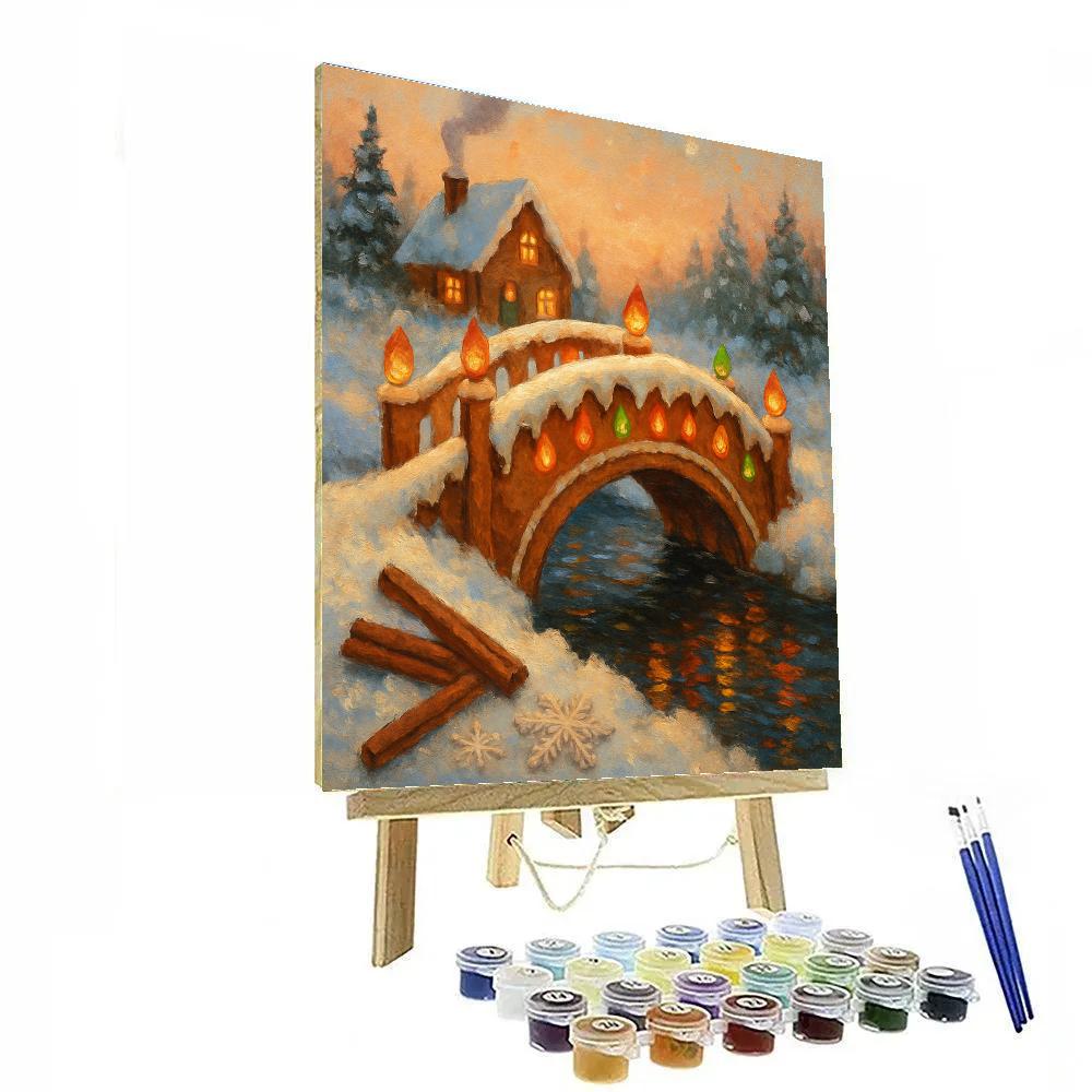 Gingerbread Bridge Over Peppermint Creek DIY paint by numbers