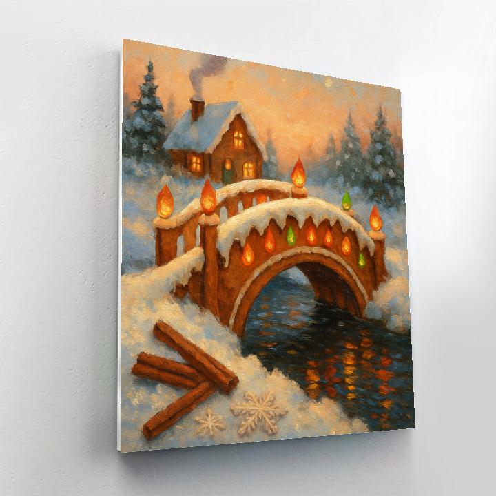 Gingerbread Bridge Over Peppermint Creek DIY paint by numbers