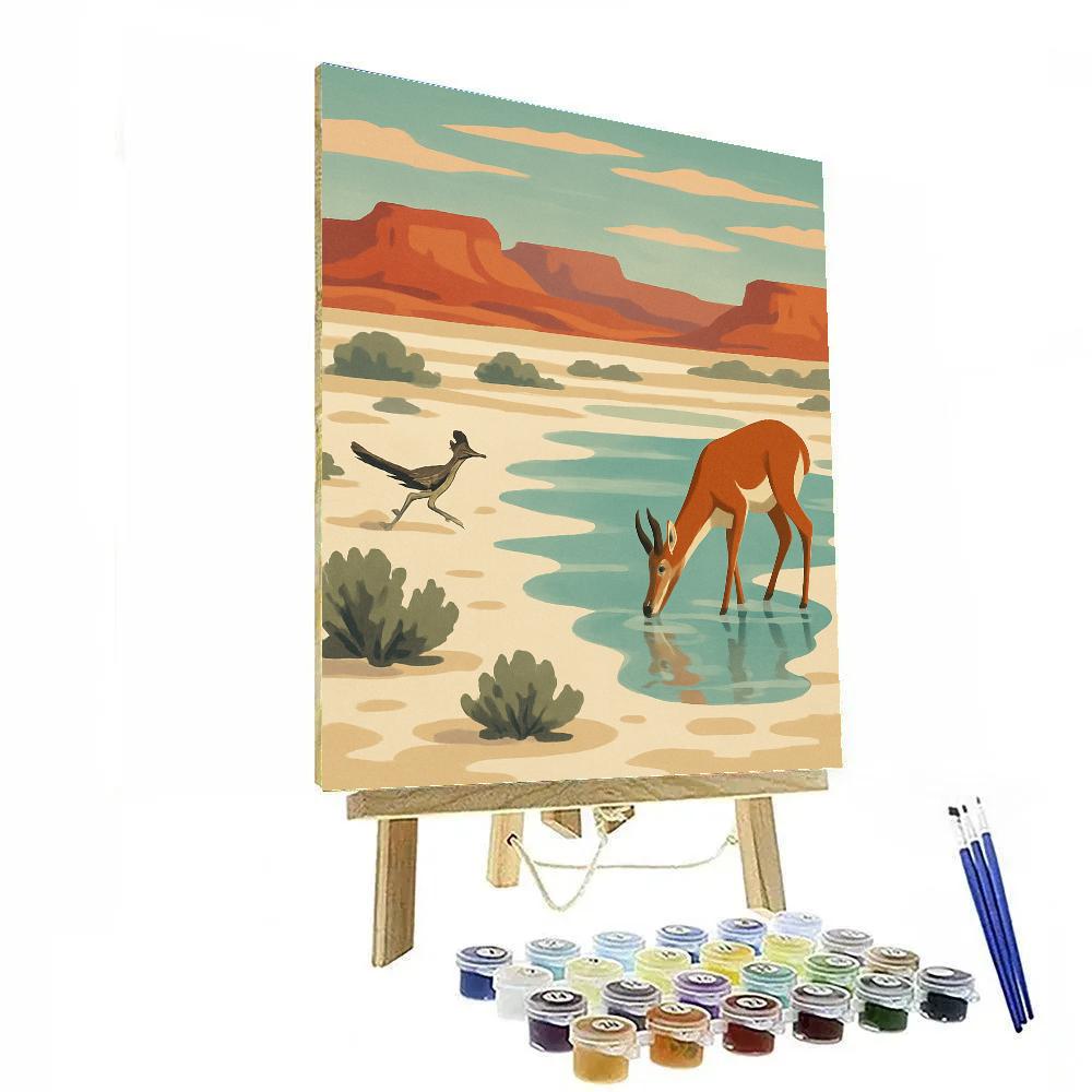 Salt Lake Mirage In The Desert paint by color