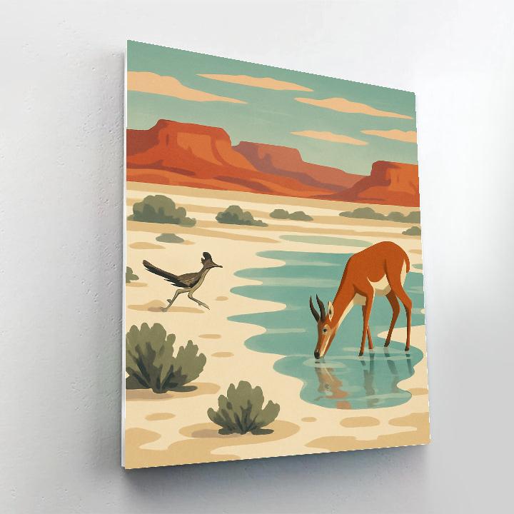 Salt Lake Mirage In The Desert paint by color