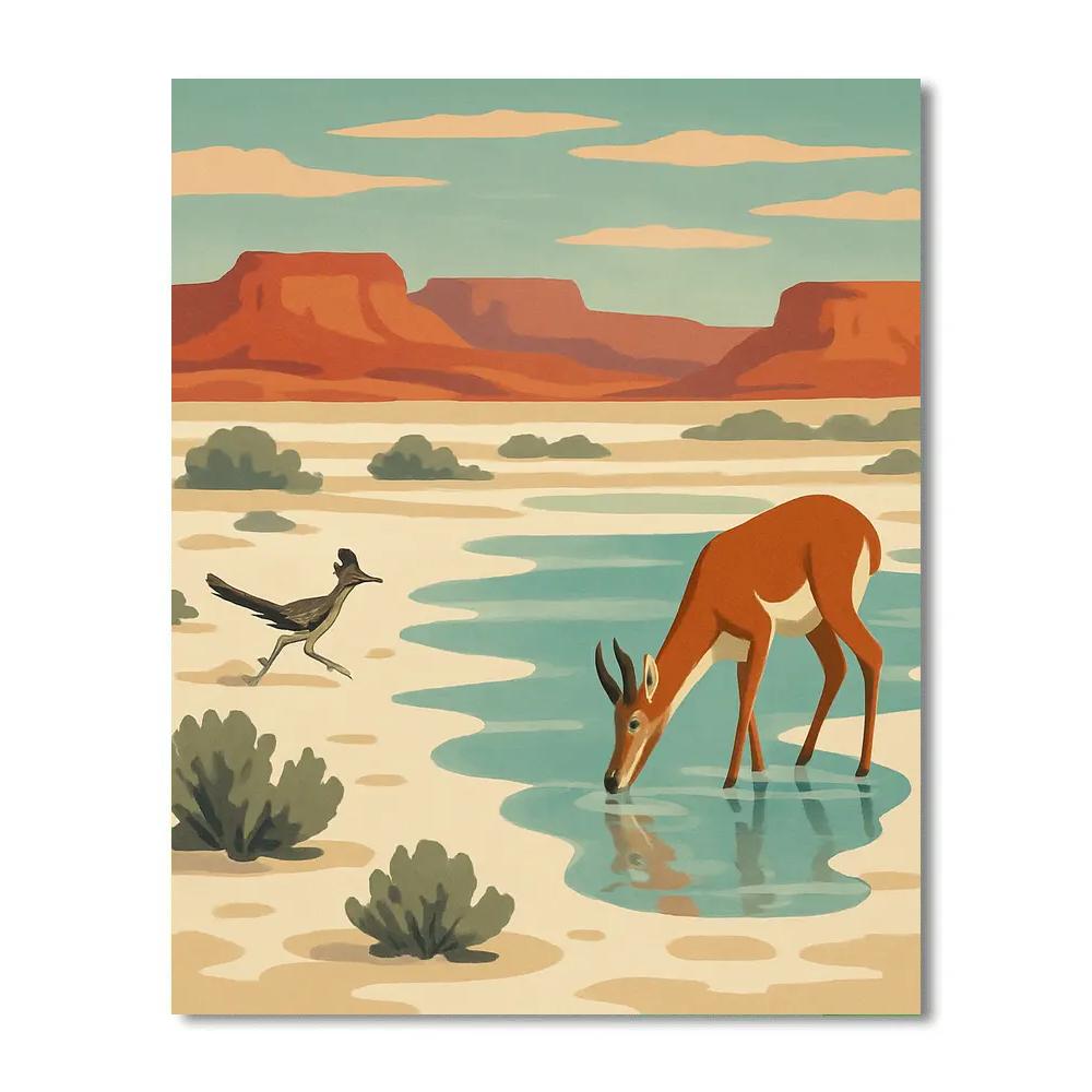 Salt Lake Mirage In The Desert paint by color