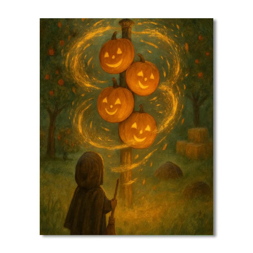 Jack O Lantern Carousel In The Orchard Clearing paint by color