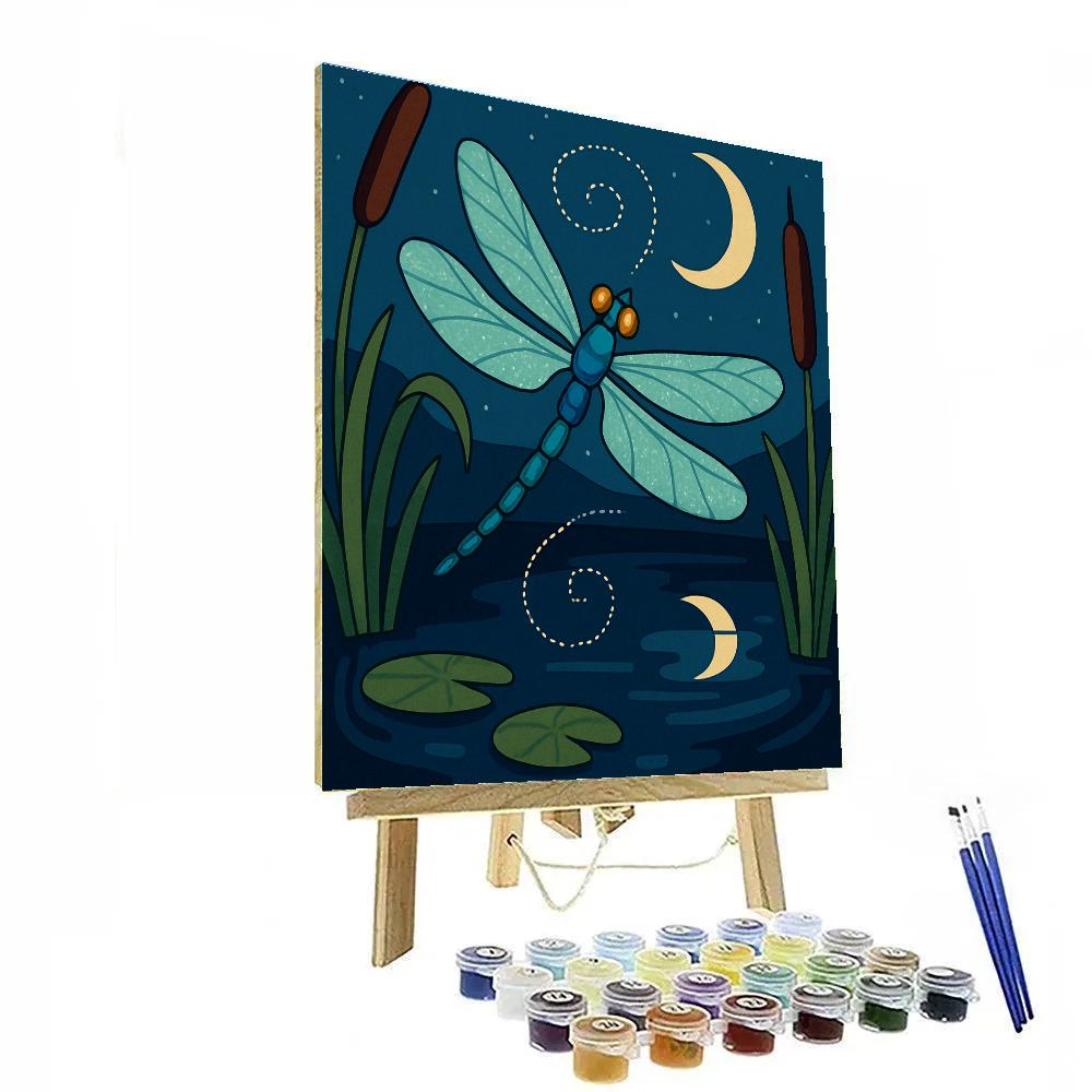Moonlit Spiral Dragonfly Garden DIY paint by numbers