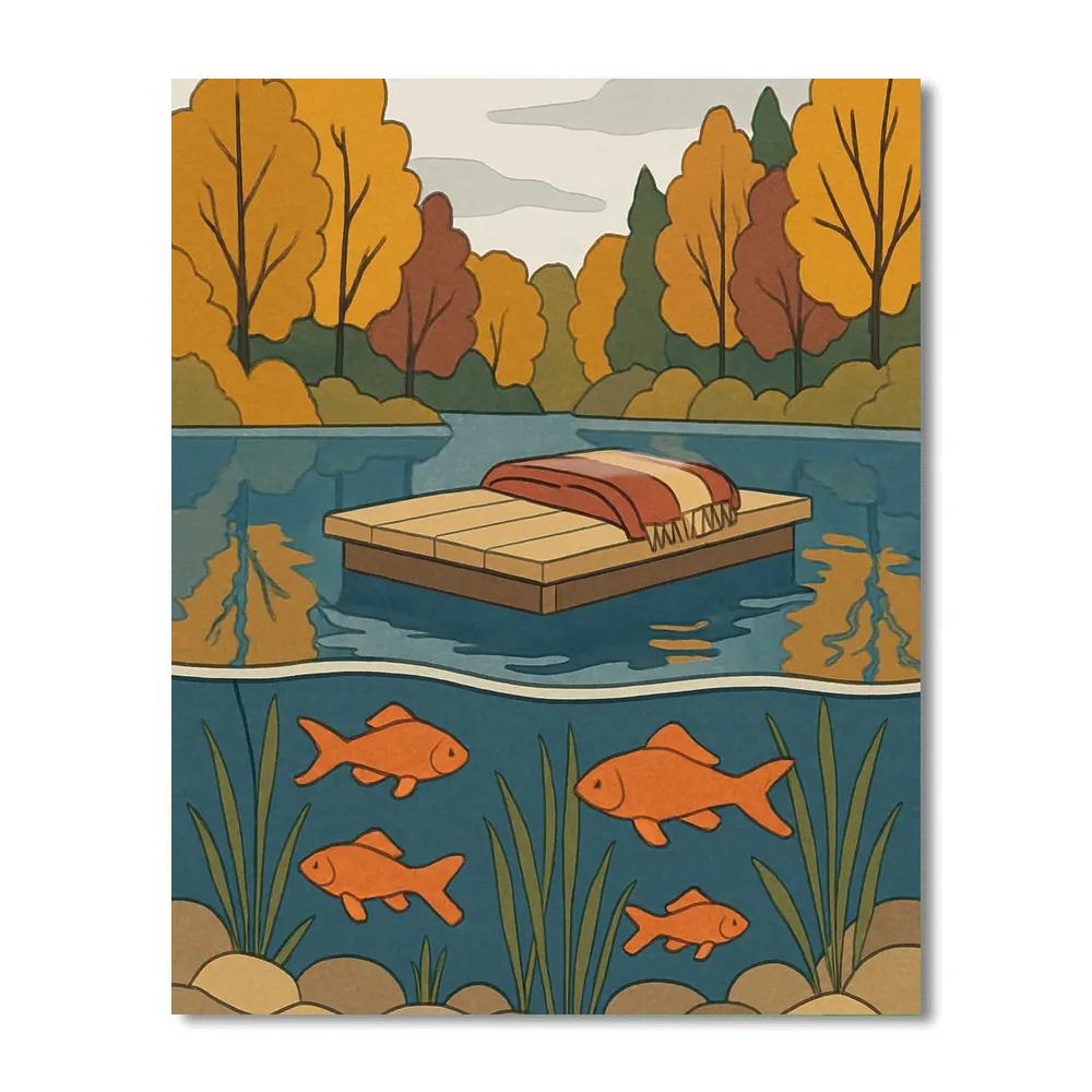 Cove View With Lake Reflections paint by numbers