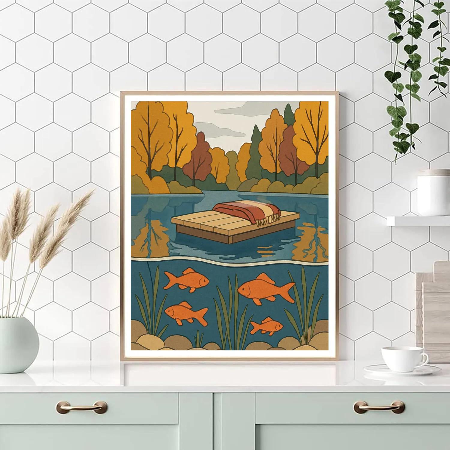 Cove View With Lake Reflections paint by numbers