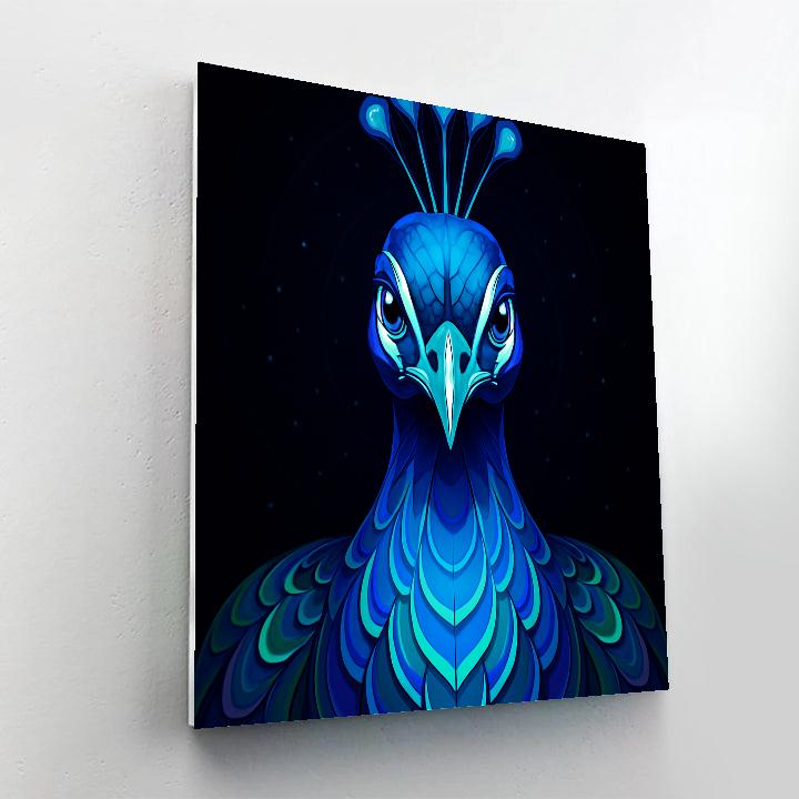 Cyber Plumage Peacock Stare Number painting