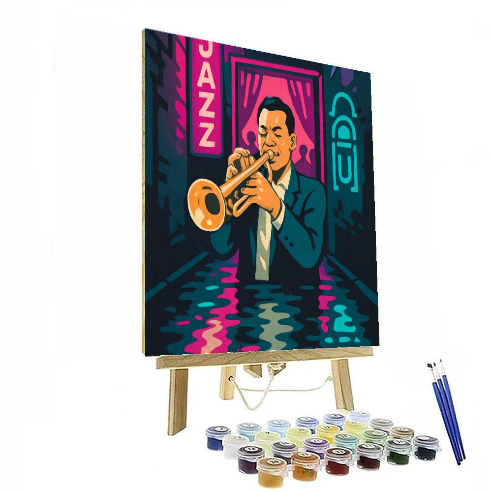 Neon Alley Portrait In Jazz paint by numbers