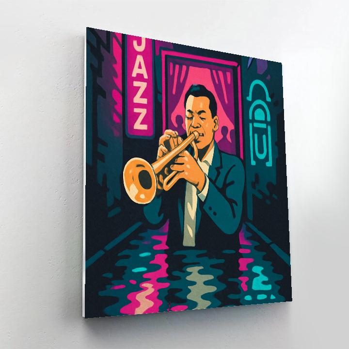 Neon Alley Portrait In Jazz paint by numbers