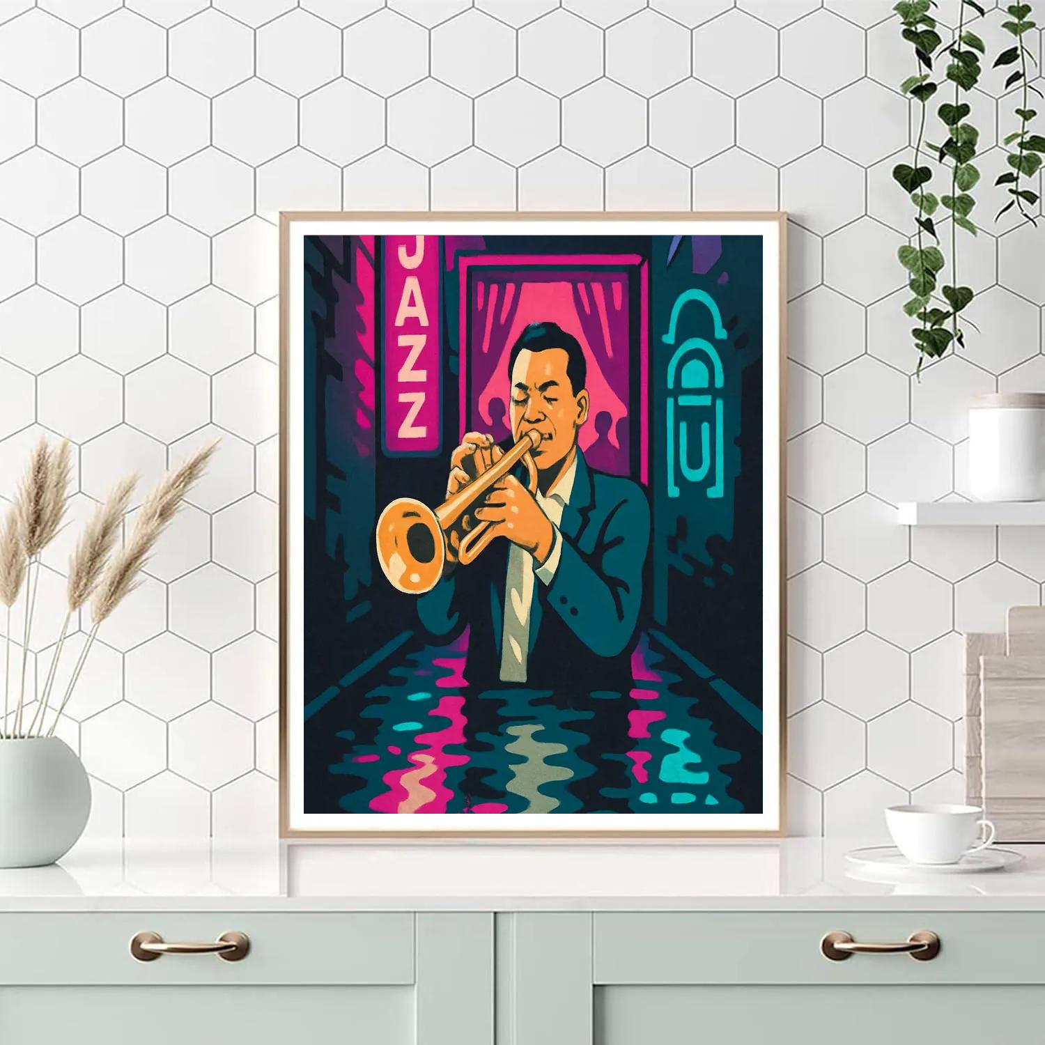 Neon Alley Portrait In Jazz paint by numbers