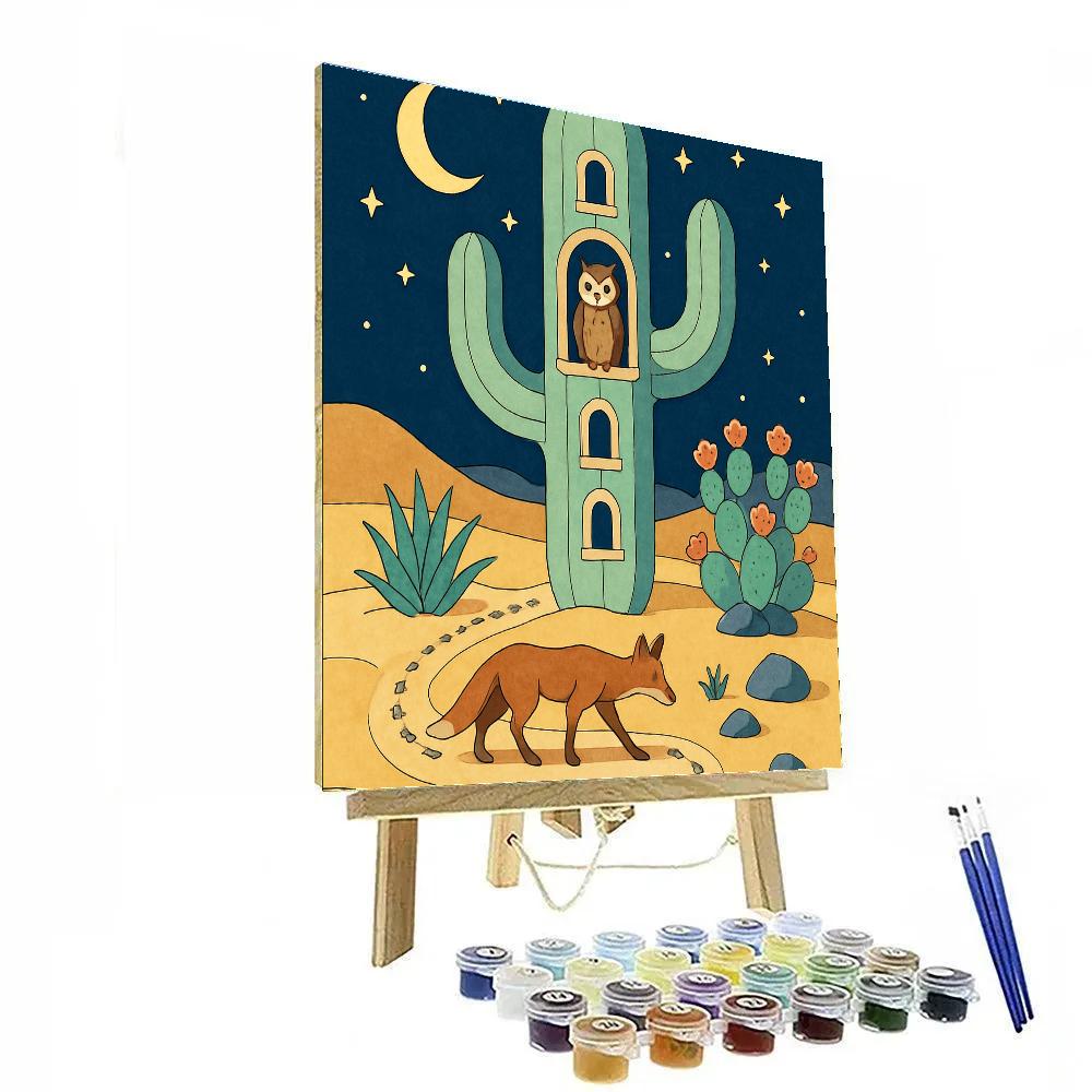 Desert Crafted Cactus Observatory paint by number