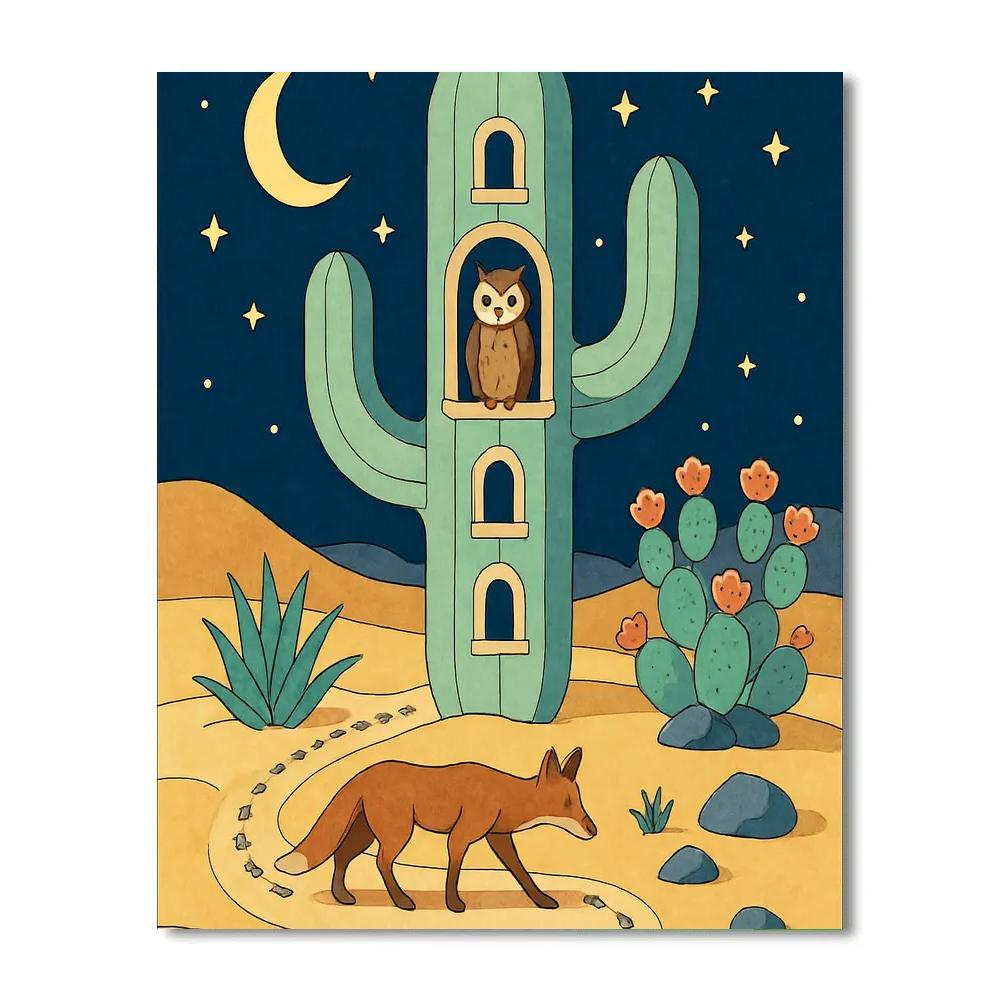 Desert Crafted Cactus Observatory paint by number