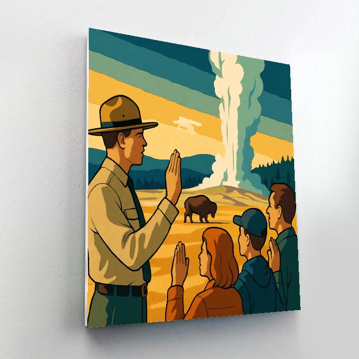 National Park Geyser Oath paint by color