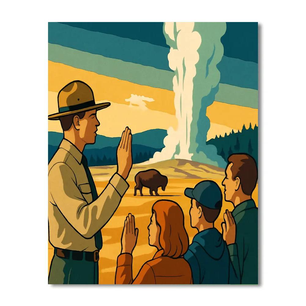 National Park Geyser Oath paint by color