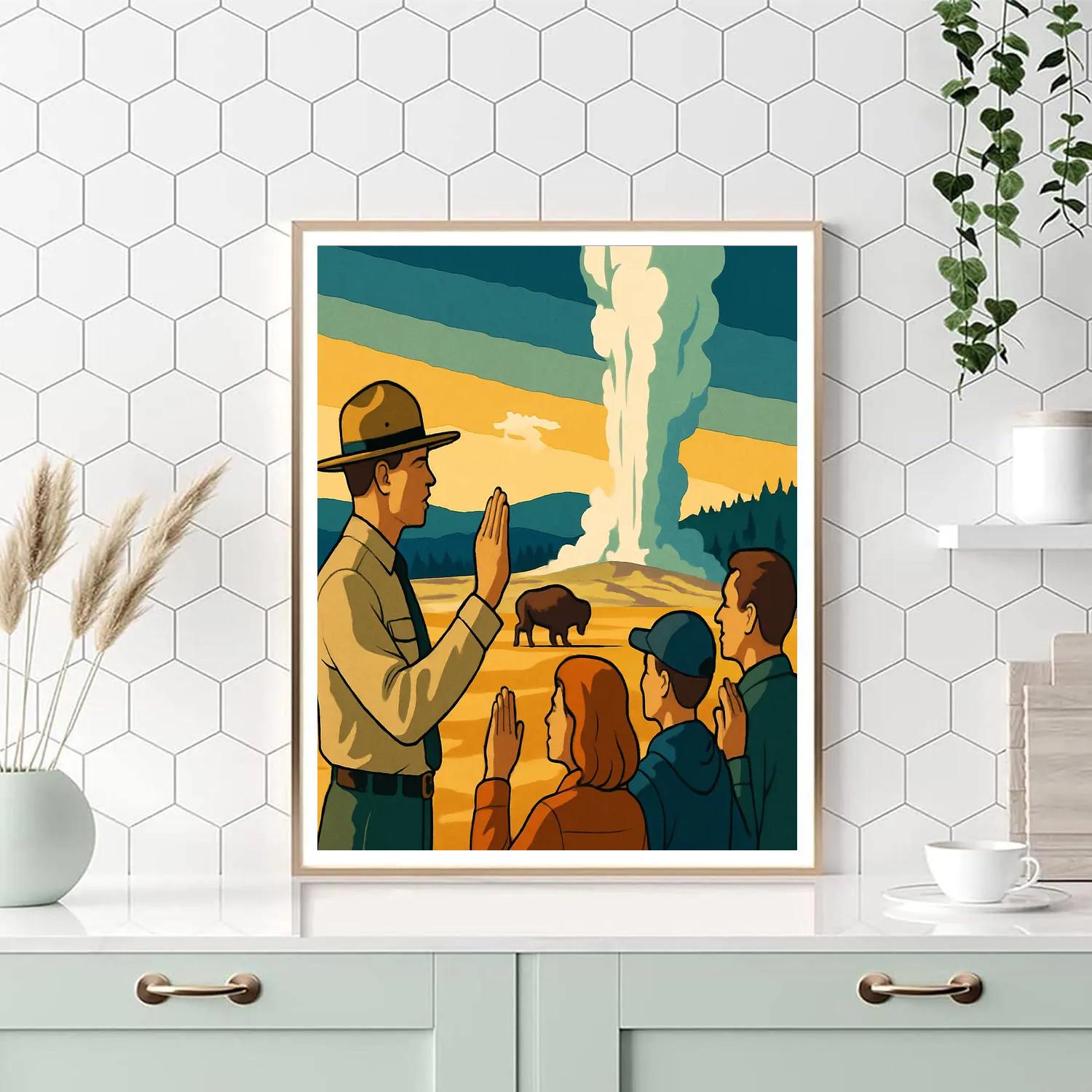 National Park Geyser Oath paint by color
