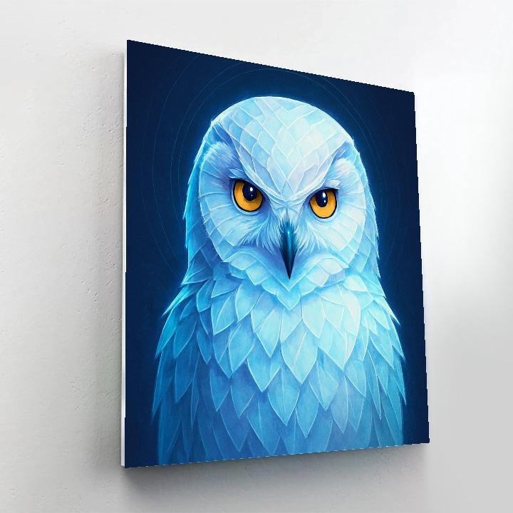 Glacier Pulse Snowy Owl Portrait Painting by numbers kit