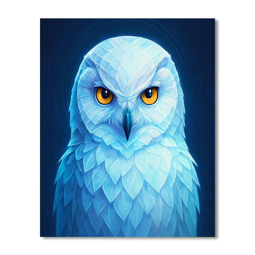 Glacier Pulse Snowy Owl Portrait Painting by numbers kit