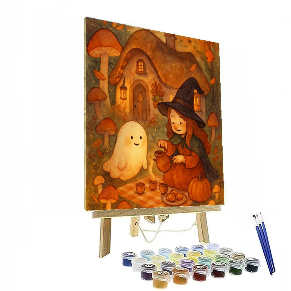 Mushroom Ring Picnic At The Witchs Cottage paint by color