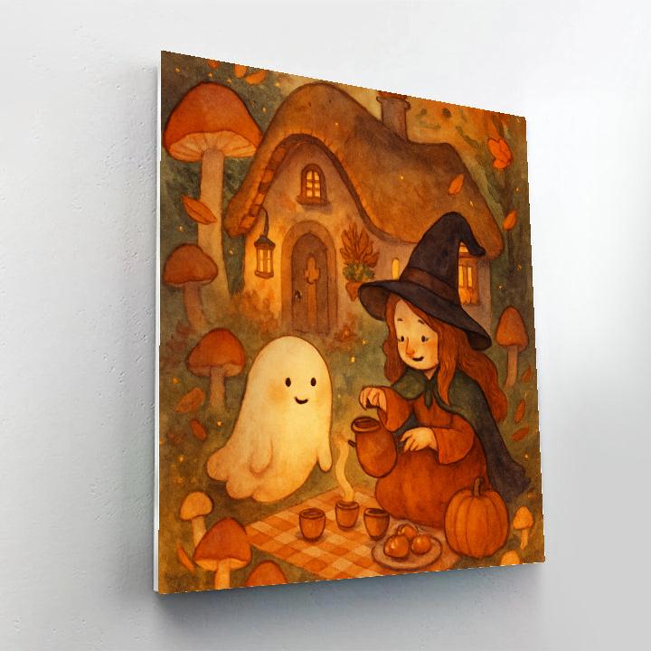 Mushroom Ring Picnic At The Witchs Cottage paint by color