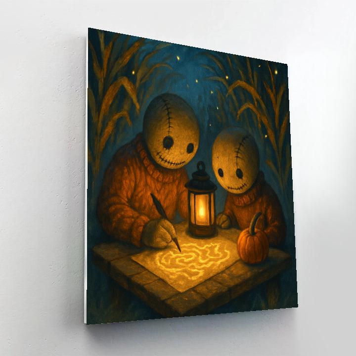 The Glowing Corn Maze Mapmakers Table paint by numbers