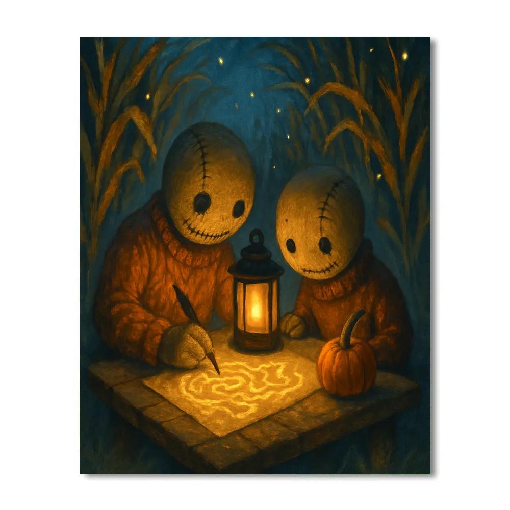 The Glowing Corn Maze Mapmakers Table paint by numbers