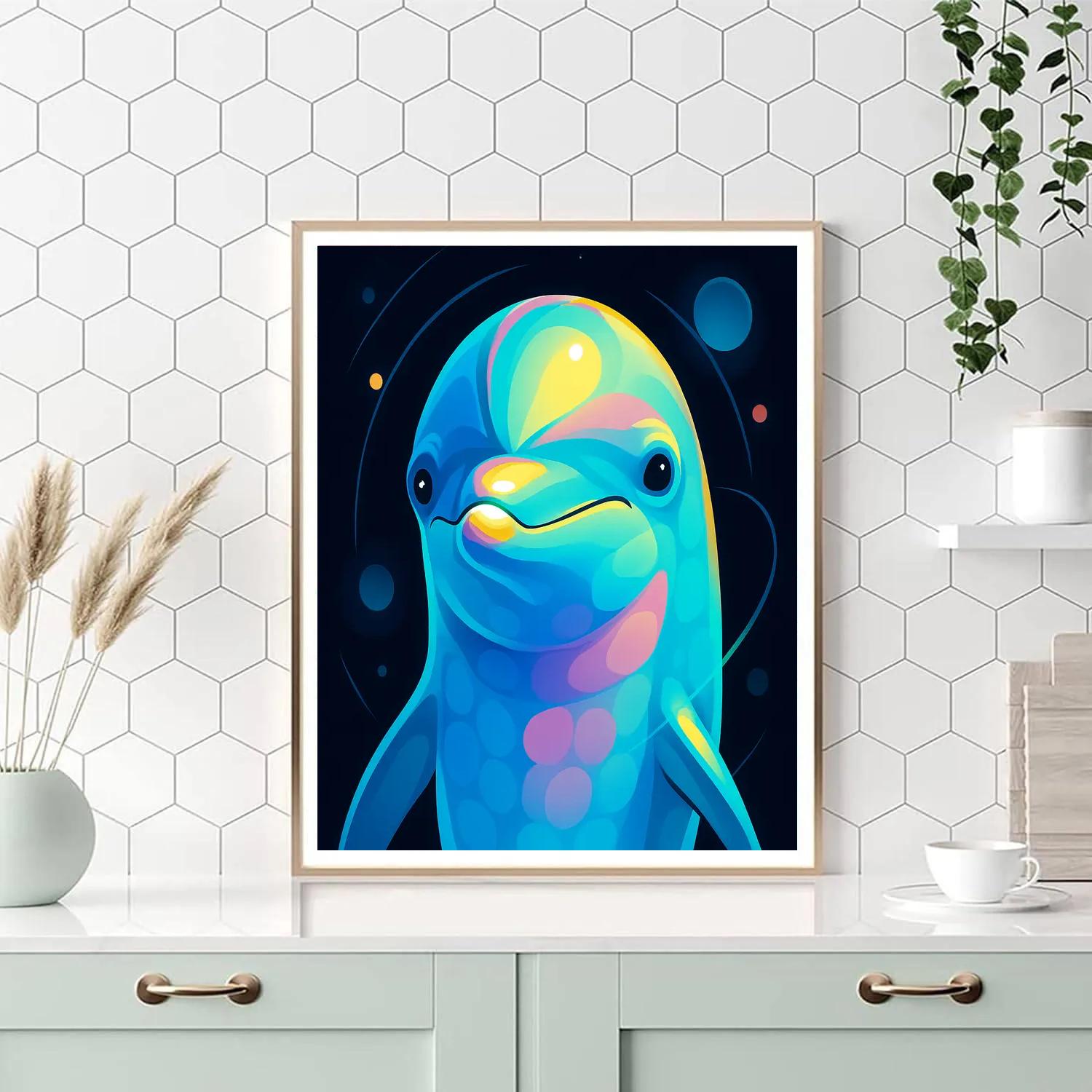 Orbit Bloom Dolphin Portrait Paint by numbers kits