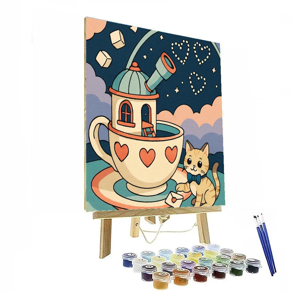 Teacup Observatory For Valentines Day Paint by numbers kits