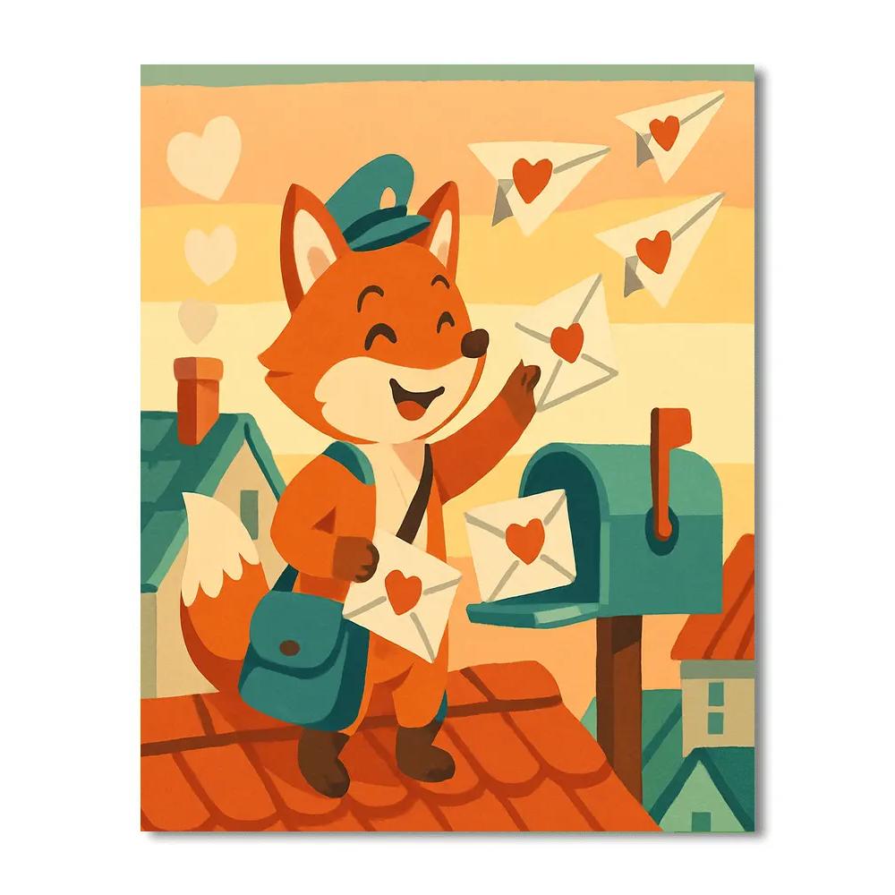 Paper Airplane Postman, Valentines Day Edition Paint by numbers kits