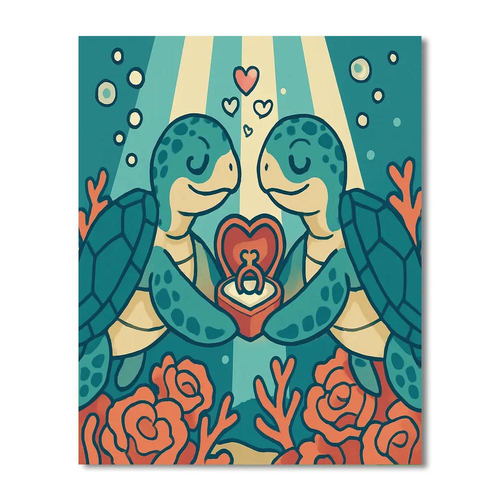 Valentines Day Coral Reef Proposal paint by number
