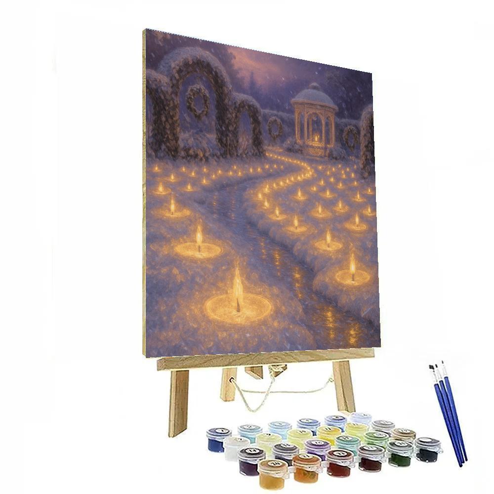 Festival Of Floating Candles In Snow Garden paint by number