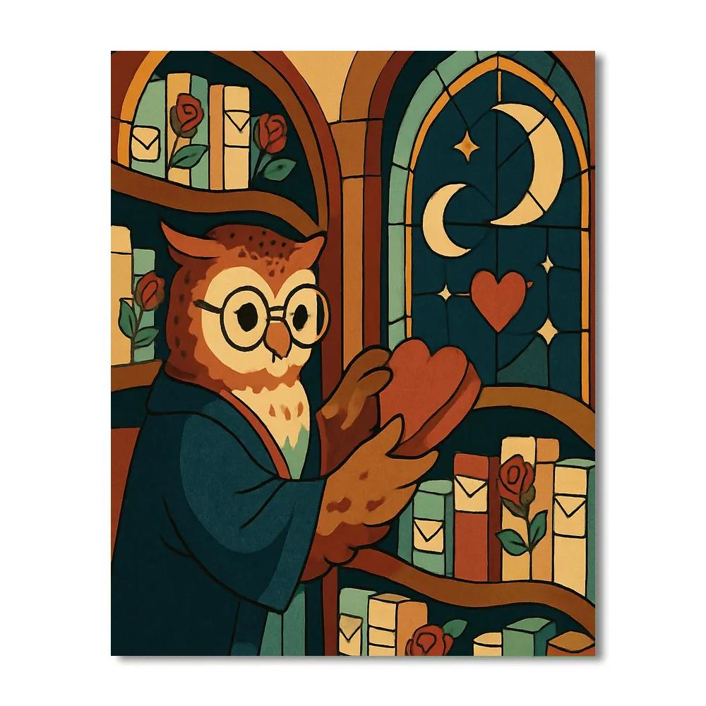 Valentines Day Library Of Whispering Hearts painting number kit