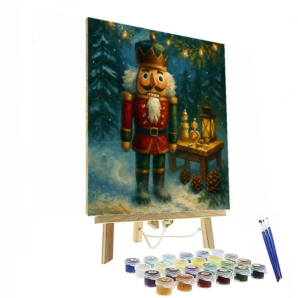Nutcracker Workshop In Frosted Pine Clearing paint by numbers