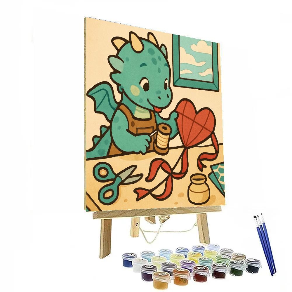 Valentines Day Dragon Kite Workshop paint by numbers