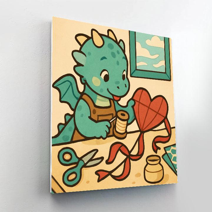 Valentines Day Dragon Kite Workshop paint by numbers