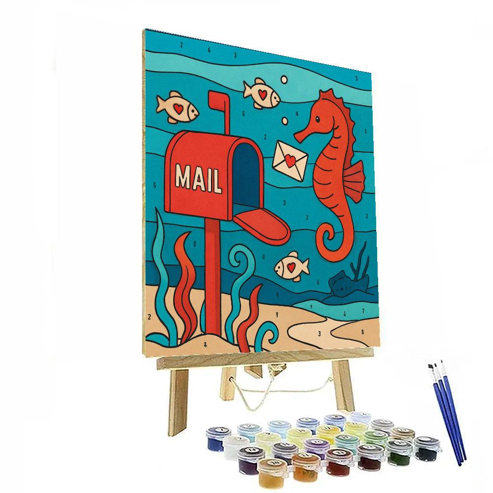 Valentines Day Underwater Mailbox Numbered painting kits