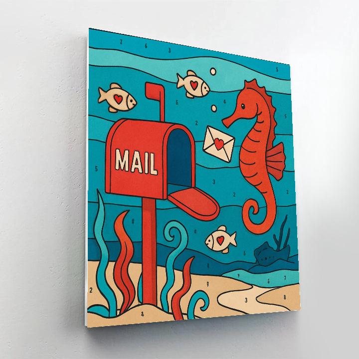Valentines Day Underwater Mailbox Numbered painting kits