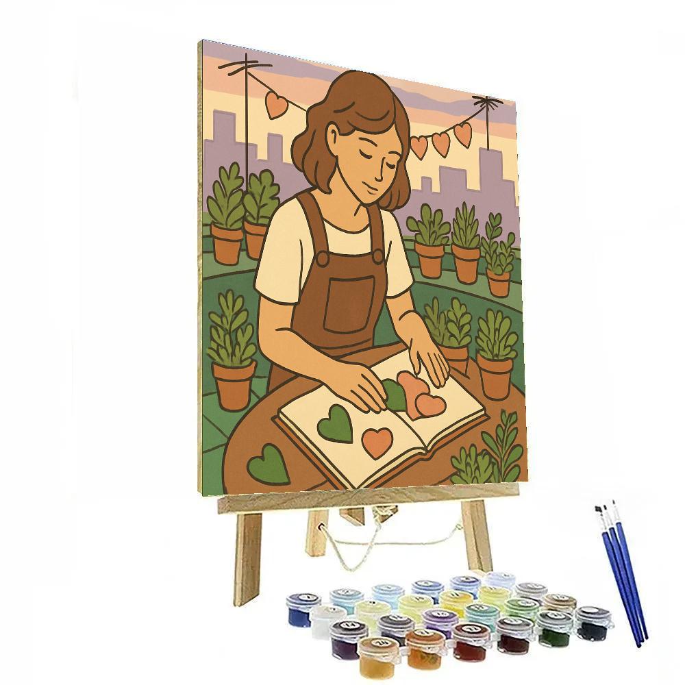 Valentines Day Rooftop Herbarium Paint by numbers art