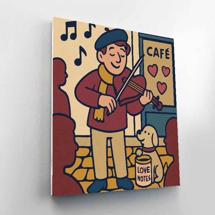 Street Musician Valentines Day Serenade Numbered painting kits