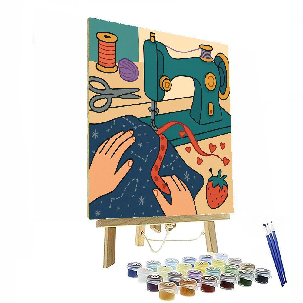 Valentines Day Enchanted Sewing Machine Paint by numbers art