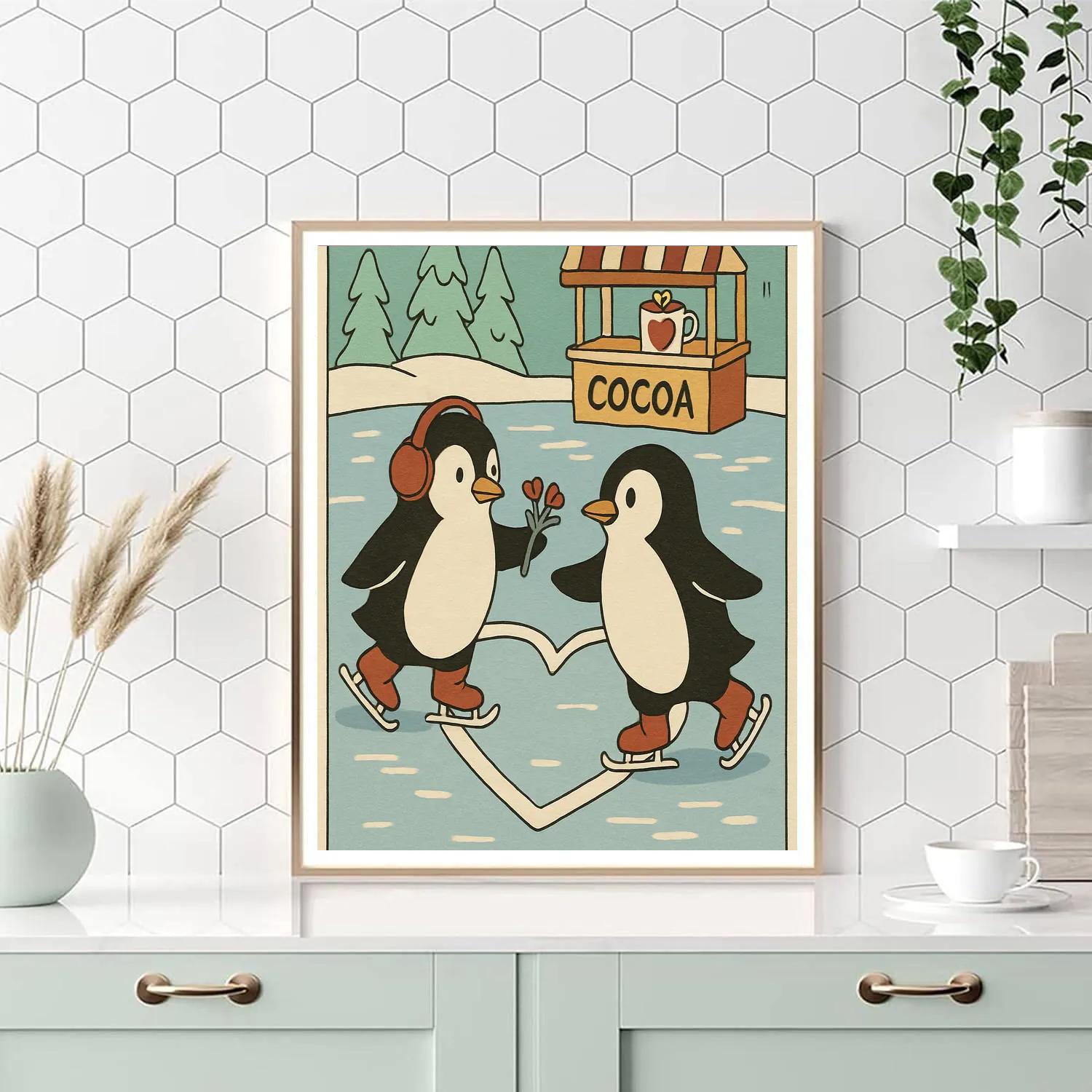 Valentines Day Ice Skating Heart Trail Painting by numbers kit