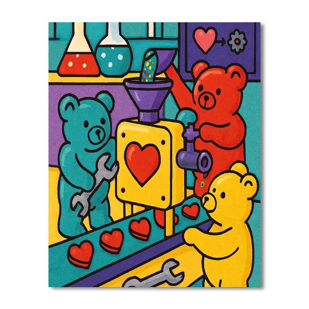 Valentines Day Candy Robotics Lab paint by numbers