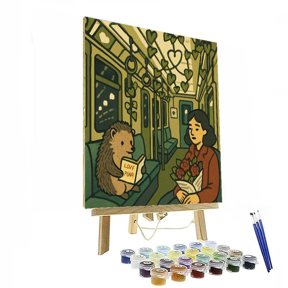 Valentines Day Botanical Subway Car paint by color