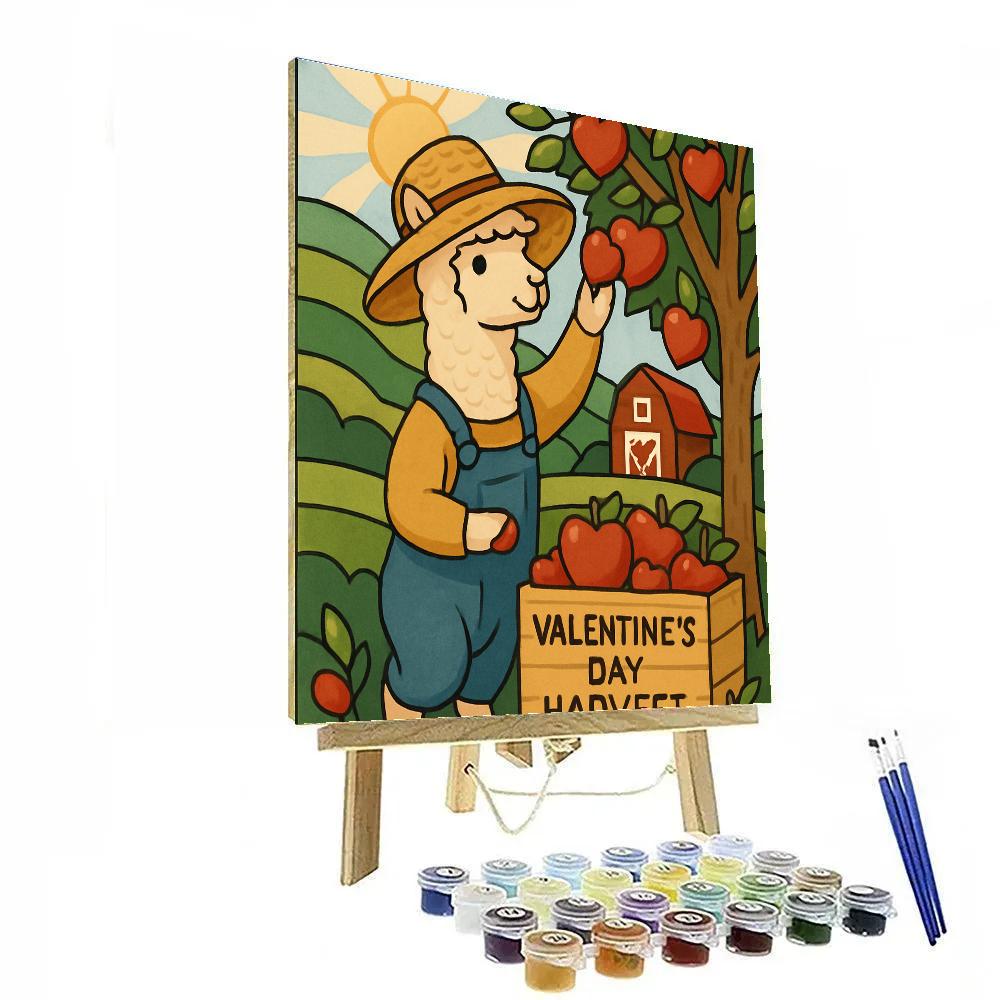 Valentines Day Orchard Heart Harvest paint by numbers