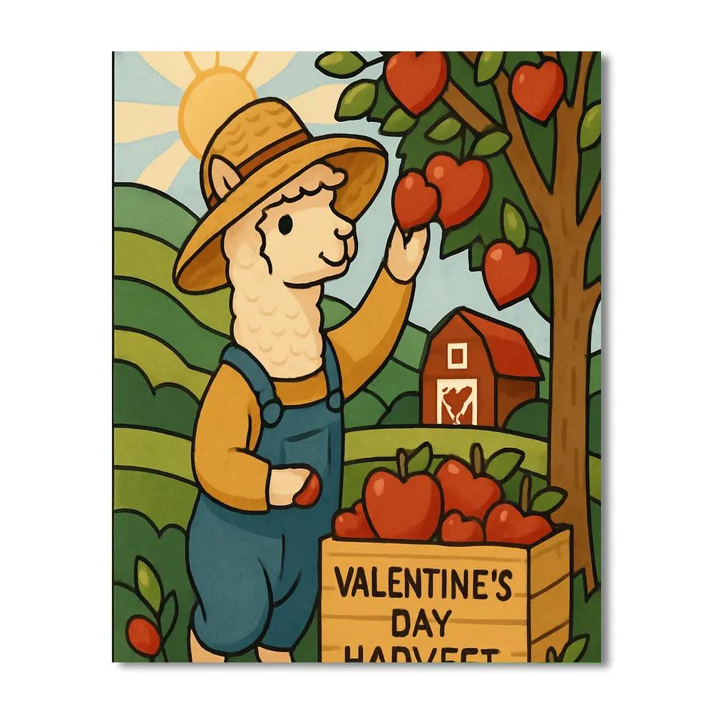Valentines Day Orchard Heart Harvest paint by numbers