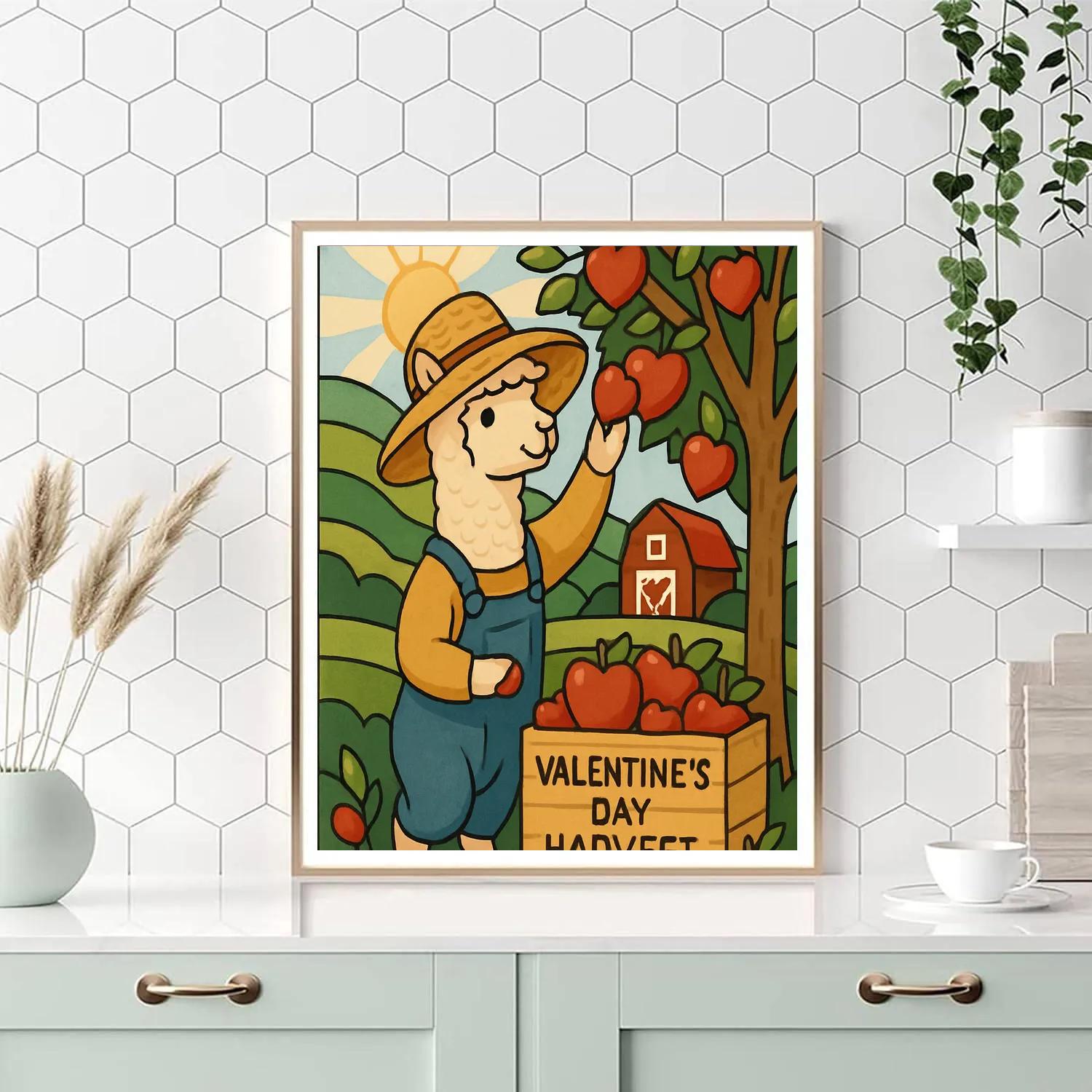 Valentines Day Orchard Heart Harvest paint by numbers