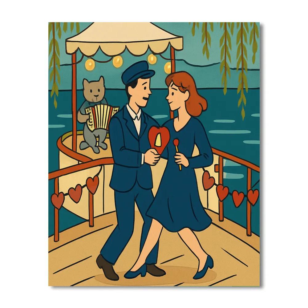 Valentines Day Riverboat Dance Lesson Paint by numbers kits