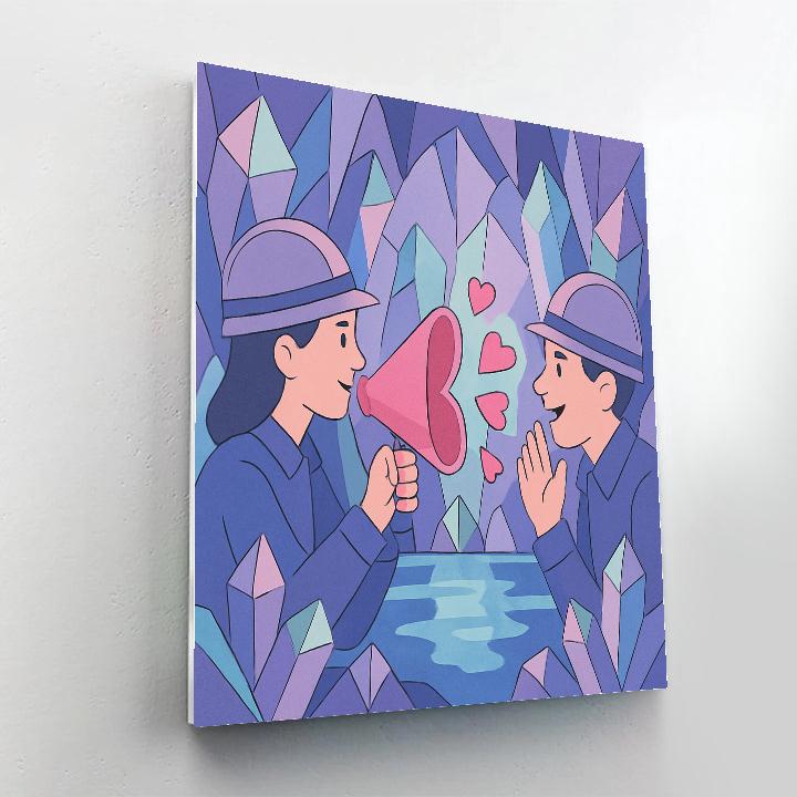 Valentines Day Crystal Cave Message Echo paint by numbers