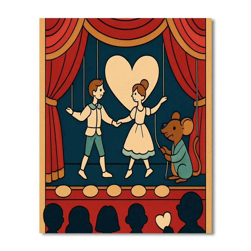 Valentines Day Miniature Theater Stage Paint by numbers kits